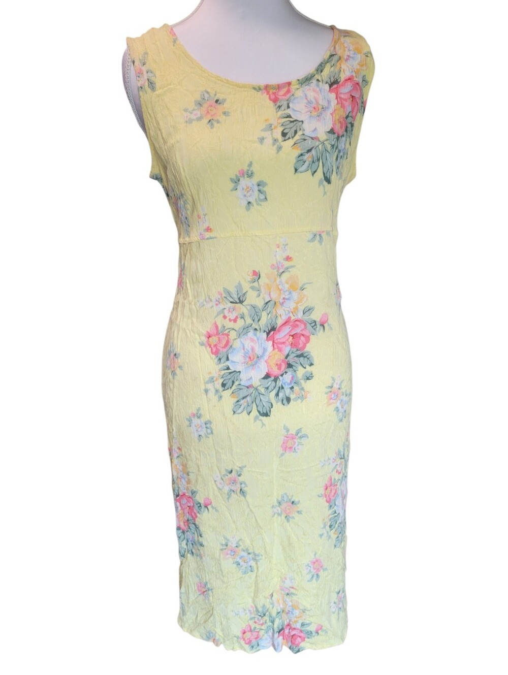 Vintage K Petite Yellow Floral Midi Sundress - Picture 2 of 10
